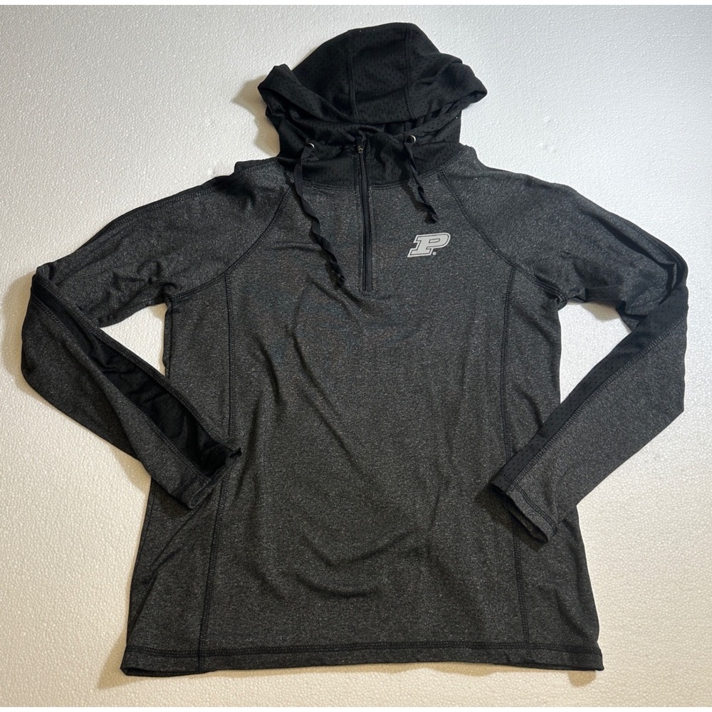 Colosseum Purdue Boilermakers Womens‎ Quarter Zip Hoodie Pullover Small Gray